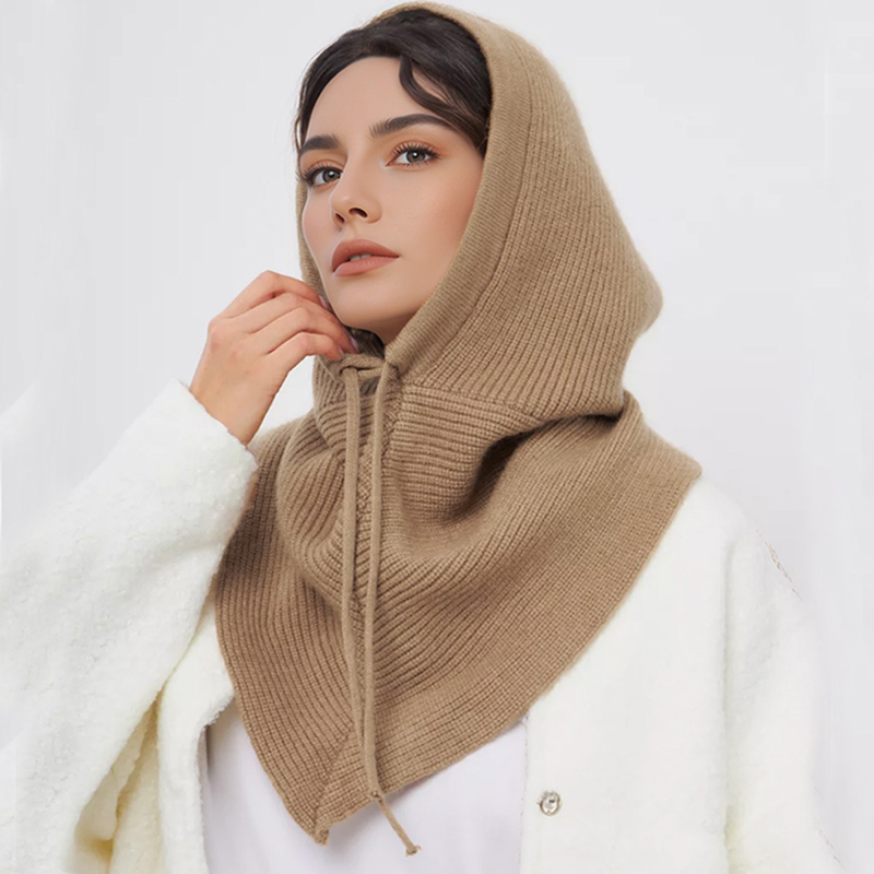 Knit Beanie Hat Warm - Kışlık balaklava şapka atkı kadınlar için